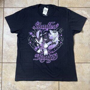 Sonic X Shadow Generations Dark Beginnings Shadow & Rouge T-Shirt LARGE New